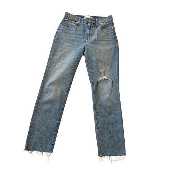 Madewell The Perfect Vintage Jean Women’s Size 26 Distressed High Rise Straight - Picture 1 of 15